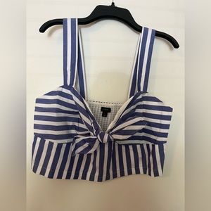 NWT J. Crew Awning Striped Crop Top